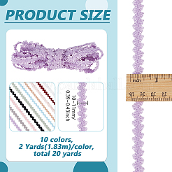 20 ярд двухцветной нейлоновой плиссированной эластичной кружевной ленты&nbsp;OCOR-BC0009-33