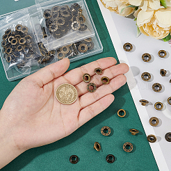 200 шт. 4 стиля латунных люверсов для обуви&nbsp;KK-WR0001-22