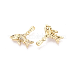 Pendentifs avec zircon cubiques à micro-pavés en laiton&nbsp;KK-Q073-12G