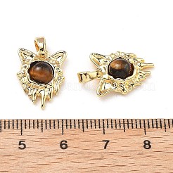 Круглые шариковые подвески из натурального тигрового глаза&nbsp;KK-B129-02G