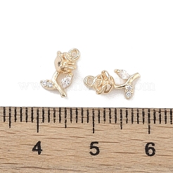 Pendenti in zirconi cubici trasparenti in micro pavè di ottone&nbsp;KK-K351-43B-G