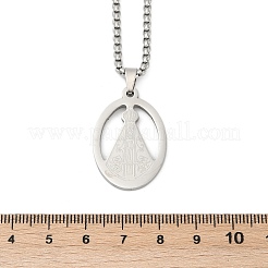 201 ожерелье из нержавеющей стали Nossa senhora aparecida с подвеской в виде Девы Марии для женщин&nbsp;LS-NJEW-K283-01P