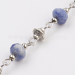 Натуральный драгоценный камень бисера цепочки ручной работы&nbsp;AJEW-JB00405