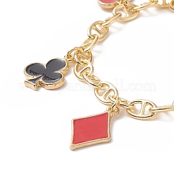 Braccialetto con ciondoli smaltati in lega di carte da gioco&nbsp;BJEW-JB09935