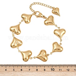 Браслеты-цепочки в форме сердца из нержавеющей стали 304 для подарка на День святого Валентина&nbsp;BJEW-D359-17A-G