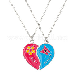 2 шт. модные ожерелья из сплава с эмалью в виде цветка бабочки в форме сердца для женщин&nbsp;FS-WGCCF5D-04