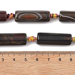 Нити из натурального полосатого агата&nbsp;G-A306-B02-01