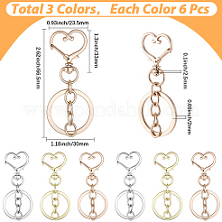 18 шт. 3-х стильные застежки из сплава для брелка&nbsp;KEYC-SP0001-49A