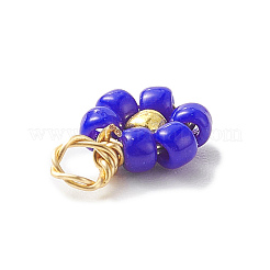 8 Stück 8-farbige Blumen-Glasperlen-Charms&nbsp;PALLOY-JF02004-02
