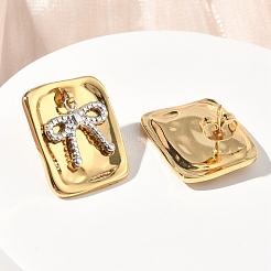 Двухцветные серьги-гвоздики из нержавеющей стали 304&nbsp;EJEW-B156-17G