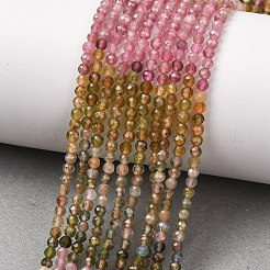 Colliers de perles de tourmaline multicolores naturelles à dégradé de couleurs&nbsp;G-D110-A02-06