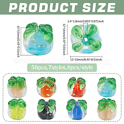 56 шт. 7-х цветные бусины-фрукты ручной работы в технике лэмпворк&nbsp;LAMP-ME0001-24