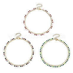 Cavigliere da donna in acciaio inossidabile 304 smaltato con nappine piatte e rotonde.&nbsp;AJEW-AN00871