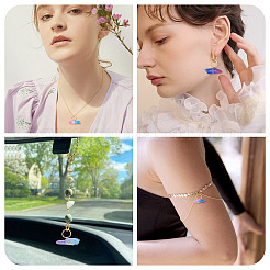 20шт 4 стиля гальванические подвески из натурального кварцевого кристалла&nbsp;PALLOY-TAC0224