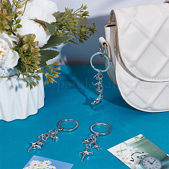 3 шт. 3 стиля брелок из сплава в форме звезды&nbsp;KEYC-BBC0001-07