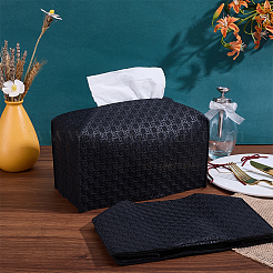 Boîtes à mouchoirs en similicuir texturées croisées&nbsp;CON-WH0095-208B
