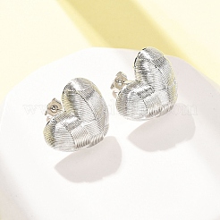 Orecchini a bottone in ottone con cuore intrecciato&nbsp;EJEW-D351-05P