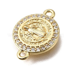 Religion Messing Micro Pave klare Zirkonia Verbindungsstück Charms&nbsp;KK-G602-07G-05