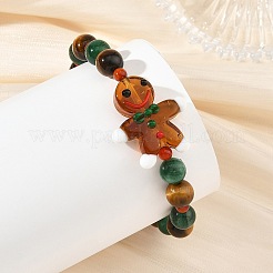 Braccialetti elasticizzati rotondi con perline di corniola naturale&nbsp;BJEW-TA00759