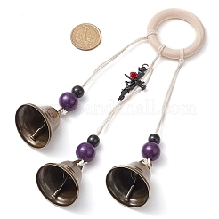Décoration pendentif cloche en fer thème Halloween&nbsp;HJEW-JM02477