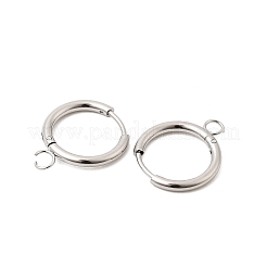 Фурнитура для сережек-колец Huggie Hoop из нержавеющей стали 304&nbsp;STAS-J400-36B-P