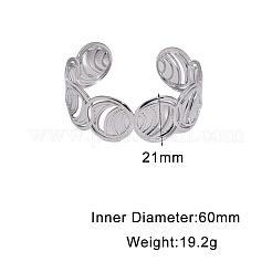 Brazaletes de acero inoxidable 304 con anillo hueco y diseño abierto para mujer.&nbsp;WG17EC0-02