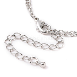 Collier pendentif étoile en zircone cubique transparente avec chaînes gourmettes en laiton pour femme&nbsp;NJEW-E042-01P
