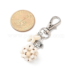 Подвесные украшения из морской звезды и круглой синтетической бирюзы&nbsp;HJEW-JM03276