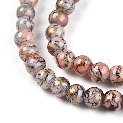 Выпечка окрашенные стеклянные бусины пряди&nbsp;DGLA-N003-4mm-B05