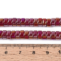 Brins de perles en verre opaque plaquées de couleur AB&nbsp;GLAA-T026-3x6mm-P14