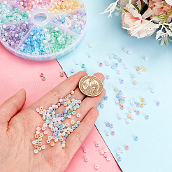 8 пакетик 8-х цветных стеклянных круглых бусин&nbsp;SEED-PH0001-93