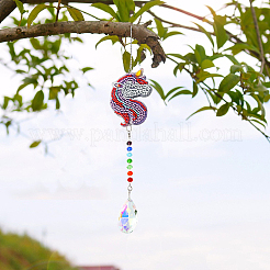 Kit di campanelli eolici con pittura diamante unicorno fai da te&nbsp;DIY-WH0246-93