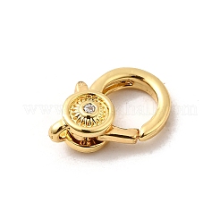 Latón micro pavimenta claro cubic zirconia cierres  de pinza de langosta&nbsp;KK-A266-24B-G