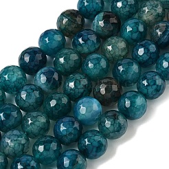 Нити бусин из натурального агата с прожилками дракона (окрашенные и нагретые)&nbsp;G-M437-C01-01R-01