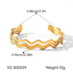 Bracelets manchettes ondulés à une ligne en acier inoxydable 304 pour femmes&nbsp;WGF7EC5-01