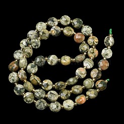 Природные риолитом яшмы бисер нитей&nbsp;G-K389-B87-01
