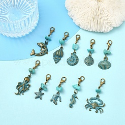 10 шт. подвесные украшения из сплава в морском стиле&nbsp;HJEW-YW00194
