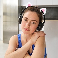 1 paire d'écouteurs décoratifs en silicone en forme d'oreilles de chat&nbsp;DIY-CP0013-62A