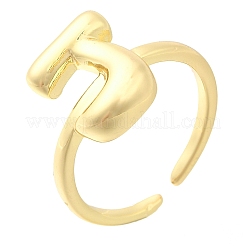 Anillos de puño abiertos de latón chapado en rack&nbsp;RJEW-S394-01G-J
