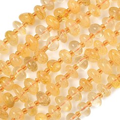 Нити из нагретых натуральных цитриновых бусин&nbsp;LS-G-RM250109-A6