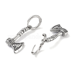 Orecchini a cerchio in acciaio chirurgico inossidabile 316 a forma di ascia per donna&nbsp;EJEW-P274-16A-AS