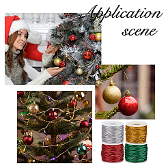 4 рулон 4-х цветного металлического эластичного круглого шнура для упаковки рождественских подарков&nbsp;OCOR-WH0112-055