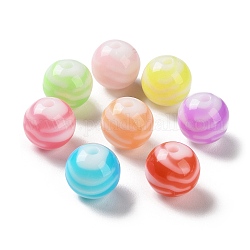 Perles acryliques opaques bicolores, ronde, couleur mixte, 12mm, Trou: 2mm, environ 333 pcs/500 g