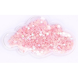 Cabujones de plástico con lentejuelas de arenas movedizas, para adorno para el cabello y accesorio de vestuario, nube, rosa perla, 7.7x4.7 cm