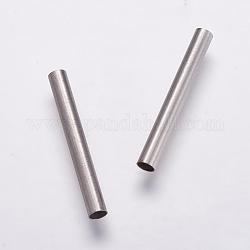 Perlas de tubo de 304 acero inoxidable, color acero inoxidable, 25x3mm, agujero: 2.5 mm