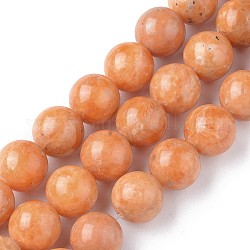 Naturel orange quartz brins de perles, ronde, 12mm, Trou: 1.2mm, Environ 34 pcs/chapelet, 16.14 pouce (41 cm)