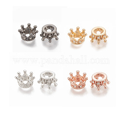 Perles européennes en alliage, Perles avec un grand trou   , avec strass, couronne, cristal, couleur mixte, 11.5x6mm, Trou: 5mm