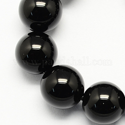 Hebras naturales de abalorios de obsidiana, redondo, 10~11mm, agujero: 1 mm, aproximamente 39 pcs / cadena, 15.7 pulgada