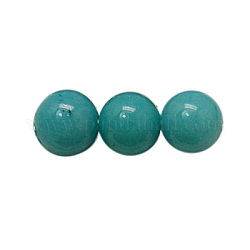 Chapelets de perles en jade Mashan naturel, teinte, ronde, vert de mer clair, 10mm, Trou: 1mm, Environ 40 pcs/chapelet, 16 pouce