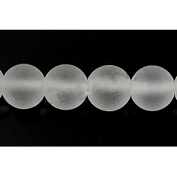 Perline di cristallo di quarzo fili, smerigliato, tondo, cristallo sintetico, 10mm, Foro: 1 mm